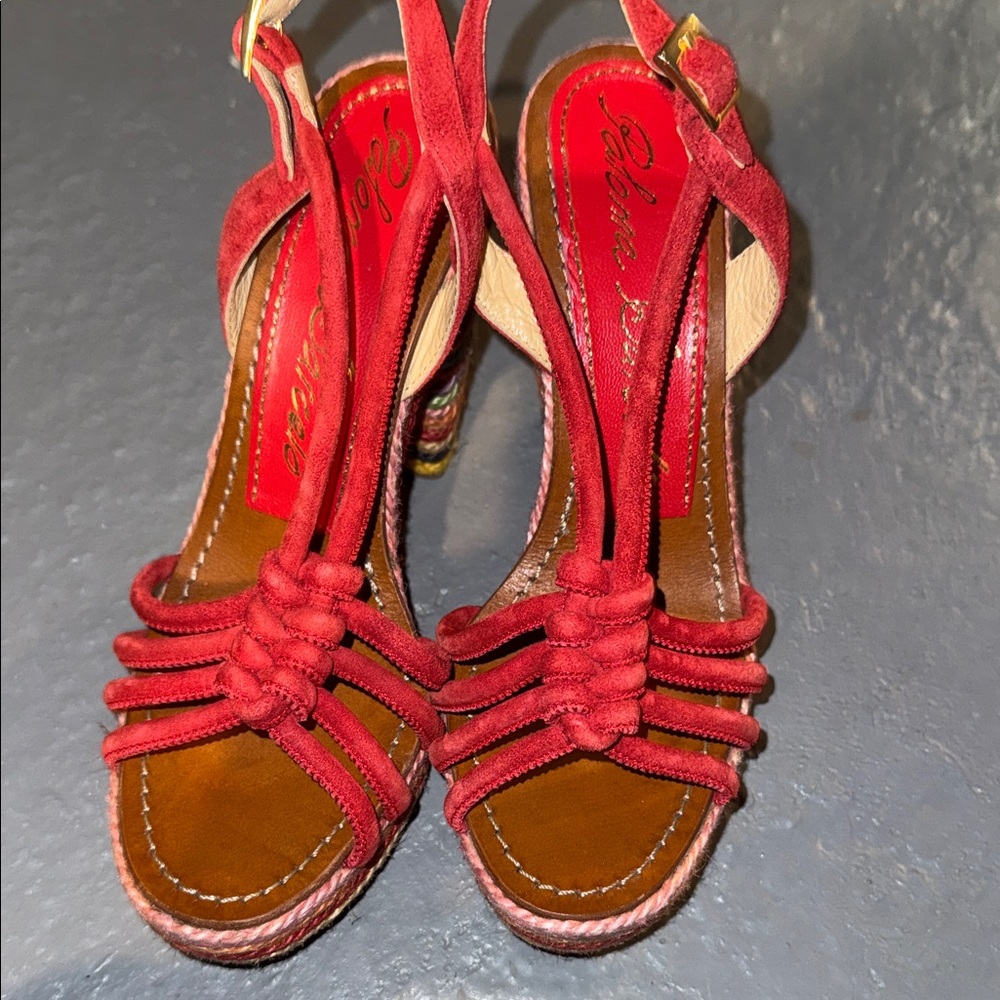 Paloma Barcelo Red Espadrille Sandals